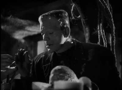 I just watched Bride of Frankenstein and found this part so funny