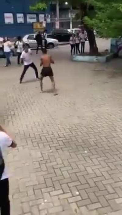 An after school fight leading to KO (Brazil)