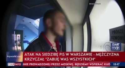 Atak na siedzibę PiS w Warszawie