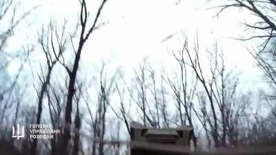 Ukrainian intelligence directorate video of raid of Ukrainian scouts into Belgorod region, Russia, showing mined roads and attack on a Russian outpost. Upload from GUR today