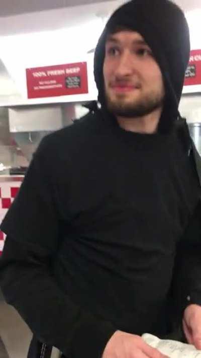 Dressed up as Darth Sidious for Star Wars trivia, went to 5 Guys and was order 66