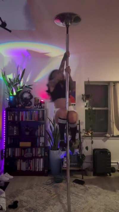 Kehlani learning how to pole dance via IG 4/5/24