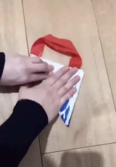 How to fold a plastic bag properly. Not just scrunch it up into a ball.