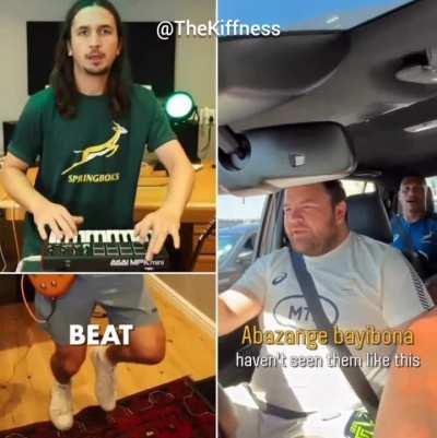 The Kiffness putting instruments to the Boks singing 