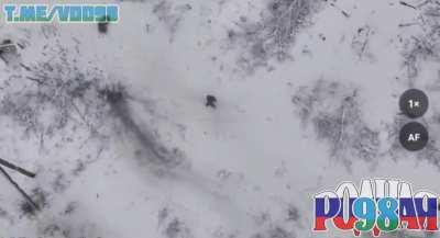 Drone drops target infantry of the AFU northwest of Bakhmut, posted 11.02.2024