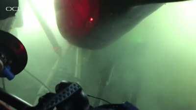 Massive Deep-Sea Shark Checking Out Submarine