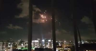 Sky above Israel as Iran attacks