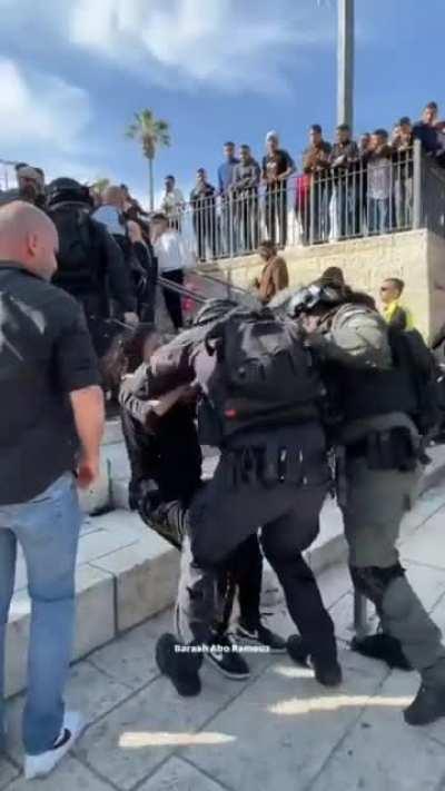 Israeli police beats a 12 year old girl in East Jerusalem