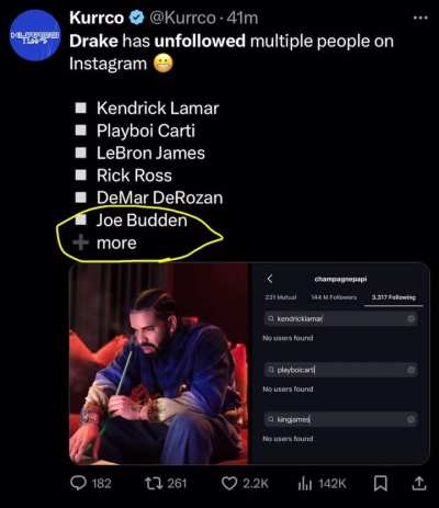 Sad News People: Drake Has Unfollowed The PodFather On Instagram.…Where Will We Go From Here? 😔🕊️✨