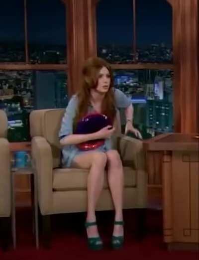 Karen Gillan amazing legs on Late Late Show