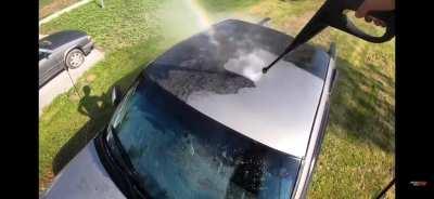 Washing an extremely dirty car