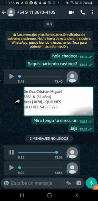 Sidoca re caliente por que le mando la direccion