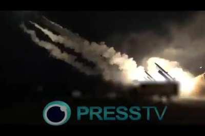 New video showing the launches of Iranian Paveh family cruise missiles against Israel.