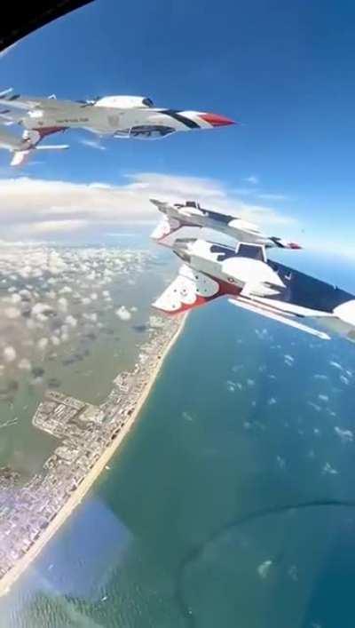 Flying along with the Thunderbirds