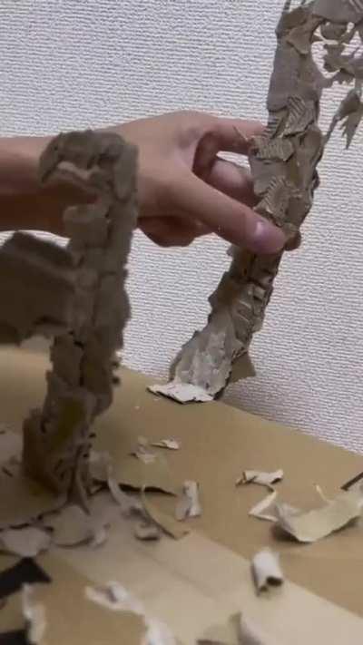 Shadow art from cardboard pieces