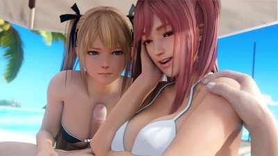 Marie & Honoka Titty Fuck (LazyProcrastinator) [Dead or Alive]