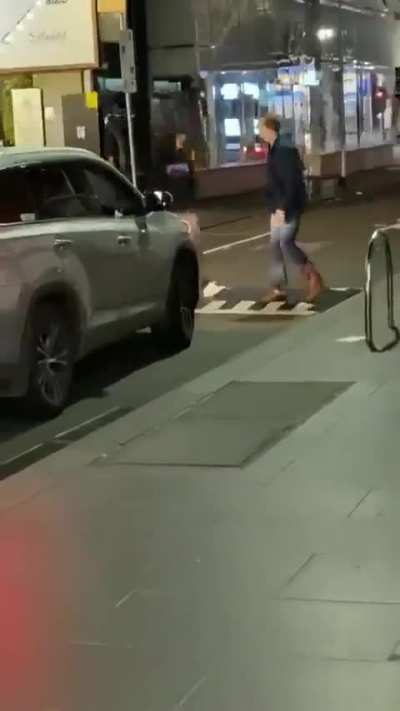 Walking in the middle of the road