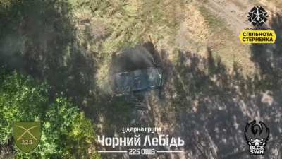 UAZ-450 delivering anti tank munitions in Kursk destroyed by the Black Swan unit of 225th Battalion. Music from source