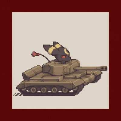 Umbreon driving a tank 