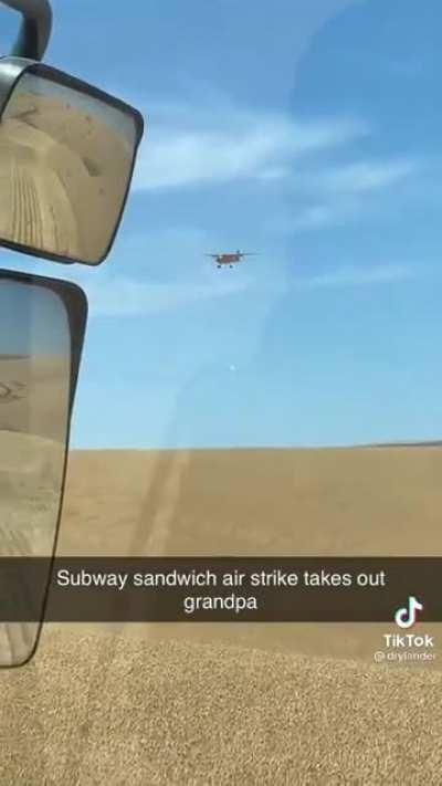 Subway sandwich air strike takes out grandpa