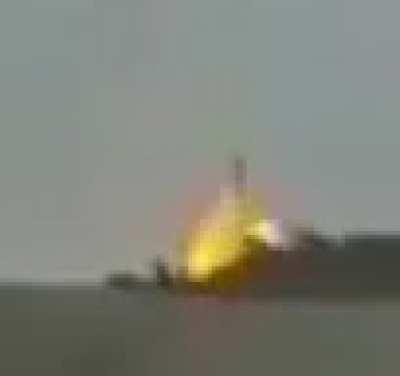 Russia missile launcher blows up.