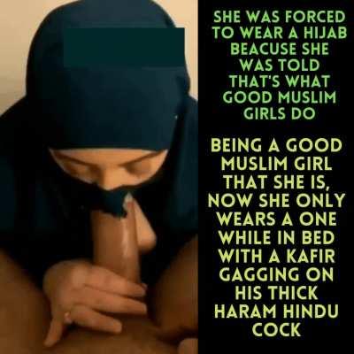 She was told good Muslim girls wears a Hijab. Now she is hellbent on proving on how good of a Muslim girl she actually is. 😏