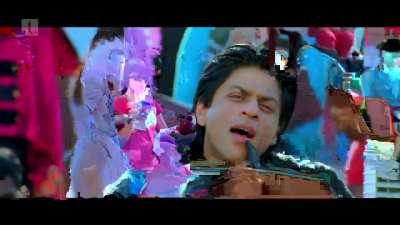 Atul Parchure as Chaube was so funny in this scene. SRK almost breaks his character and has to hide his face