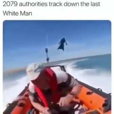 2079 authorities track down the last White Man