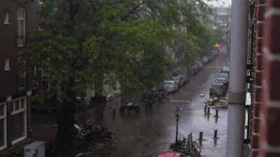 Rainstorm in Amsterdam today