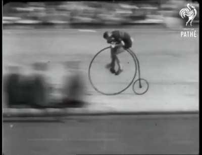 Penny Farthing Bicycle race in 1928