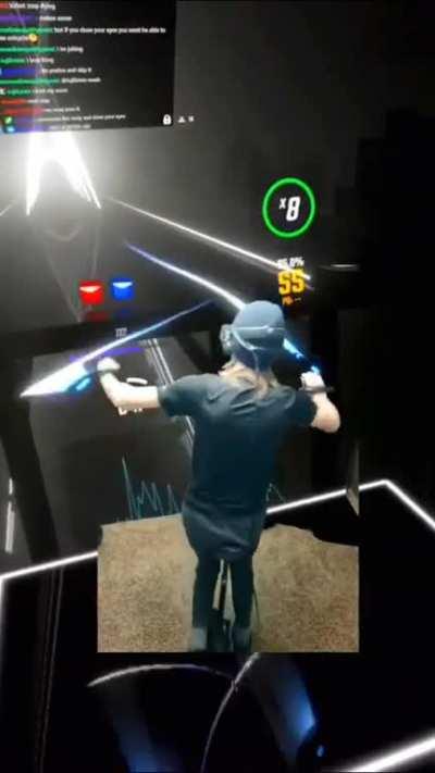 beatsaber on a unicycle ends poorly