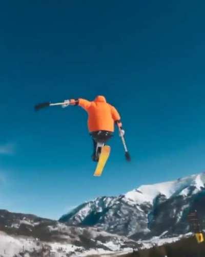 One-legged ski jumper