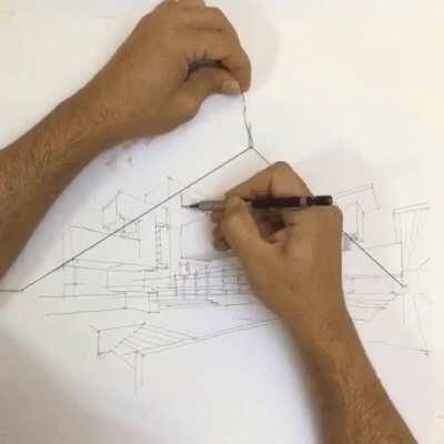 Perspective drawing device