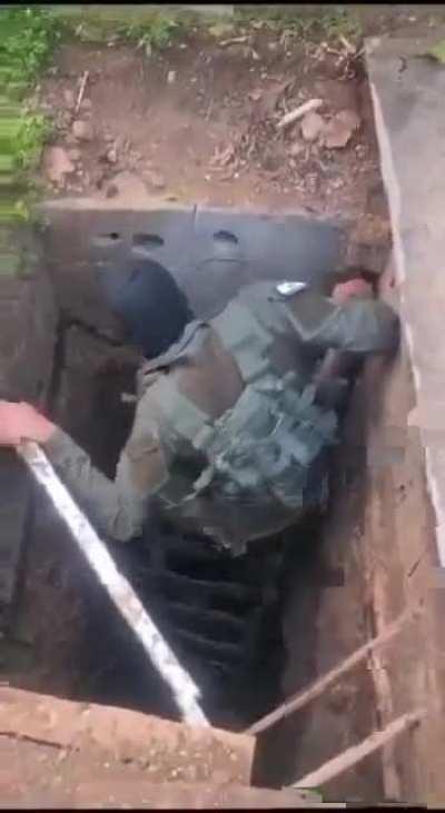 IDF Showing a tunnel that was discovered in the west bank, presumably dug to infiltrate Israeli controlled territory