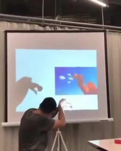 This guy's shadow puppets