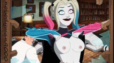 Harley flashes UNCENSORED! (nobodyman9000) [Harley Quinn]