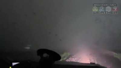 A Storm chaser drives his armored car into the path of an intense wedge tornado. A tool to measure wind speeds recorded peaks of between 180-190 mph before being destroyed by airborne debris.