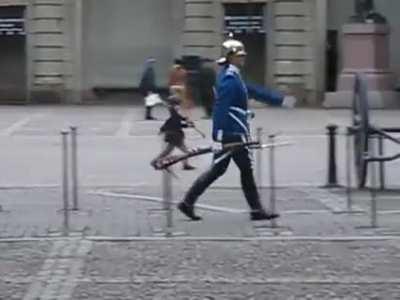 This little guy met one of the dragoons at the Royal Palace in Stockholm