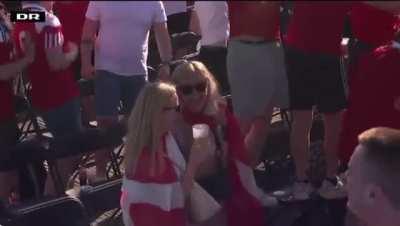 Danish fans reacting to the 1st goal against Belgium