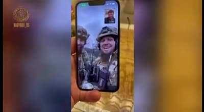 Chechen soldiers facetiming with Kadyrov from the battlefield telling him that the enemy all fled when they arrived. Magomed Tushayev is also visible thus proving he's not dead.