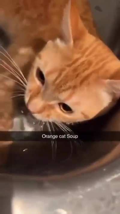 he eated the soup