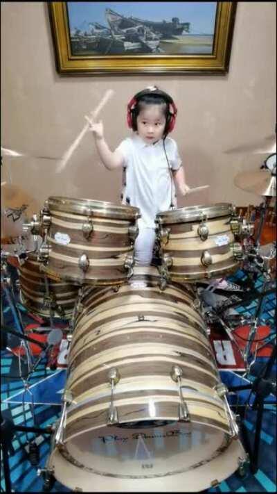 Girl and her drums