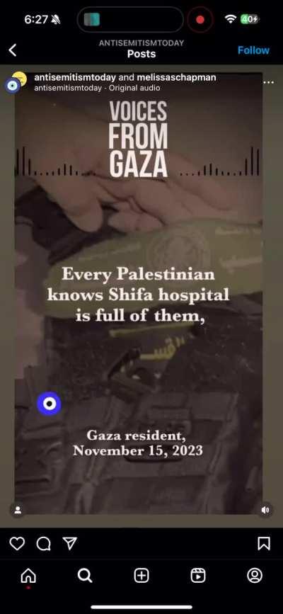 A testimony from a Palestinian patient of the hospital that Hamas uses as a base. This is to show that Hamas is lying to Israelis, Gazans, and the rest of the world.