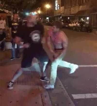 To fight a bouncer that's twice your size.