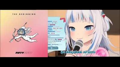 Gawr Gura singing Cupid by Fifty Fifty (AI and Cover Version side by side)