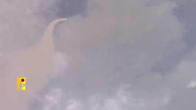 Hezbollah publishes footage of them shooting down a Hermes 450 drone in Lebanese airspace. Music from source.