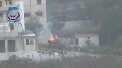 1st Coastal Division BGM-71 TOW team engages and destroys a Syrian Army T-72 outside of Latakia - 10/16/2015