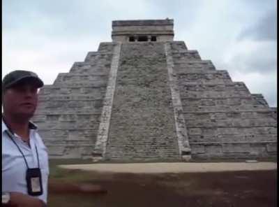 When you clap your hands in front of the Chichen Itza stairs, the echo sounds like a Quetzal bird