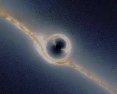 A black hole absorbing light