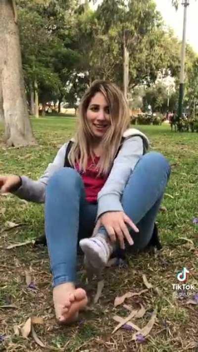 dirty socks on the park then beautiful soles